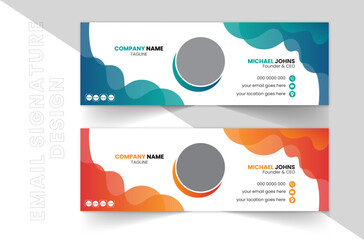 Modern Minimal Corporate email Signature Design, Creative Business Identity Template. 