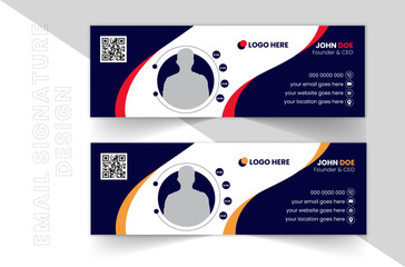 Unique Modern email Signature Design Template, Creative Design use for Identity information, 