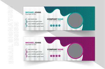 Modern Minimal Corporate email Signature Design, Creative Business Identity Template. 