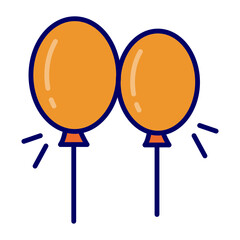 Balloons single icon in color style