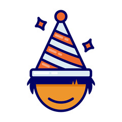 Party hat single icon in color style