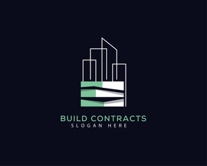 Building logo design template. Skyscrapers logo vector icon illustration