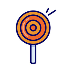 Candy lollipop single icon in color style