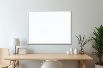 Fototapeta na wymiar blank frame in modern home interior mockup background