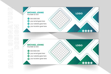 Creative Email Signature Design , Unique Email signature Design Vector Template .