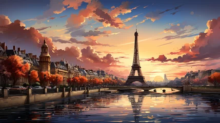 Foto op Canvas Paris Tourism Background © avivmuzi