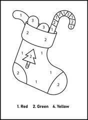 Christmas Color By Number For Kids | Christmas Coloring Pages