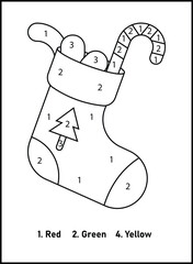 Christmas Color By Number For Kids | Christmas Coloring Pages