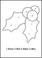 Christmas Color By Number For Kids | Christmas Coloring Pages