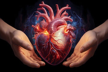 a human heart in his hands