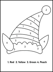 Christmas Color By Number For Kids | Christmas Coloring Pages