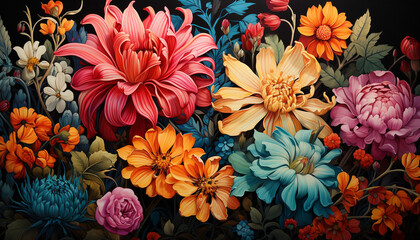 Nature beauty in a colorful floral bouquet, a perfect gift generated by AI