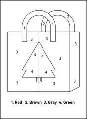 Christmas Color By Number For Kids | Christmas Coloring Pages