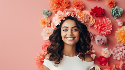 Pretty girl posing on her fifteenth birthday. Quinceañera (Quinceanera) celebration.