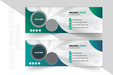 Corporate Business Modern Email Signature Design Creative design Banner or Email footer banner Template design.