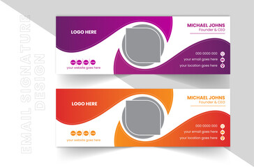 Corporate business multi purpose email signature templates. Creative Design And Vector illustration.