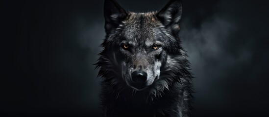 Frightening gray wolf