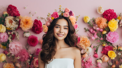 Pretty girl posing on her fifteenth birthday. Quinceañera (Quinceanera) celebration.