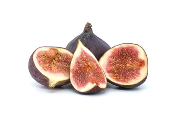 Ripe fig fruits isolated on white background
