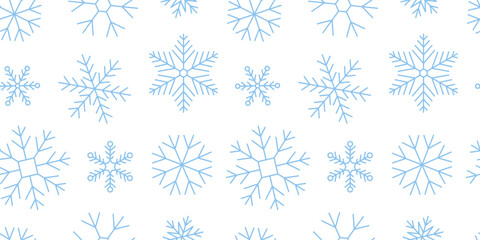 Winter seamless pattern with snowflakes on a white background
