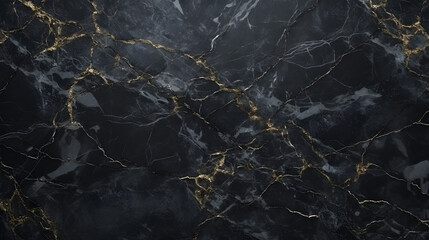 black marble background. black Portoro marble wallpaper and counter tops. black marble floor and wall tile. black travertino marble texture. generative AI.