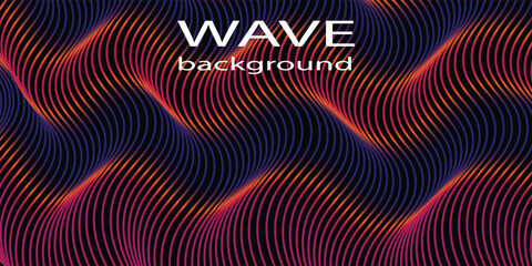 modern Technology abstract lines on black background. Undulate Grey Wave Swirl, frequency sound wave, twisted curve lines with blend effect abstract vektor waves