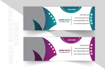 Creative Minimal Email Signature Design , Digital Art and vector illustration.