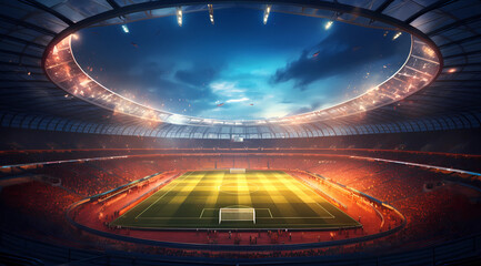 Football stadium 3d rendering