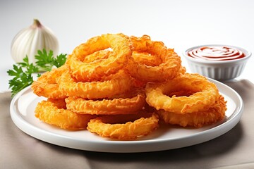 Onion rings white background