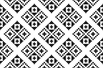 Fabric Mexican style. Geometric ethnic seamless pattern in tribal. Aztec art ornament print. Design for background, wallpaper, illustration, fabric, clothing, carpet, textile, batik, embroidery.