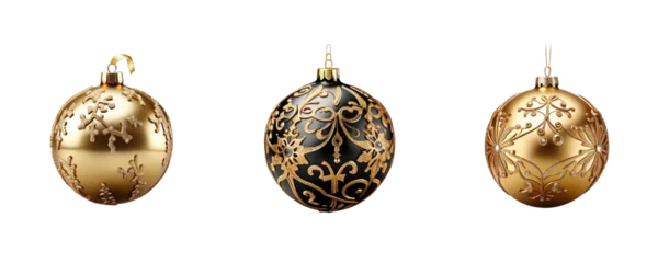 Fotobehang Christmas Ornament balls for decoration in new year festival party isolated on clean png background © SA Studio
