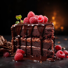 Velvet Chocolate Bliss: Soft, Rich Chocolate Cake Layered with Light Whipped Cream and Chocolate Curls on Top