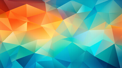 Obraz premium Aqua Blue and Hot Orange Geometric Mosaic Modern Design