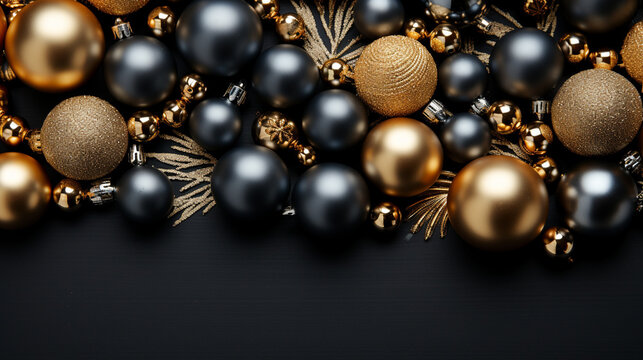 golden christmas balls HD 8K wallpaper Stock Photographic Image 