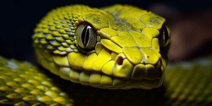 Bush Viper Snake Close-Up for Stunning Wallpaper