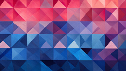 Obraz premium Indigo and Coral Pink Geometric Mosaic Modern Design
