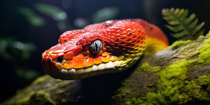 close-up of a venomous bush viper snake soft picture wallpaper