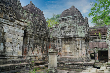 Preah Khan - 12th Century temple built by Khmer King Jayavarman VII at Siem Reap, Cambodia, Asia