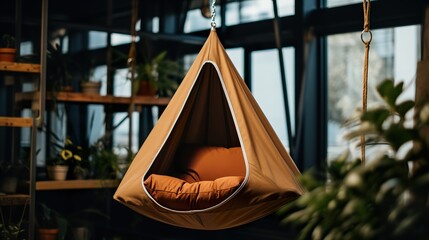 Sleek hammock, contemporary swing, modern design, outdoor comfort