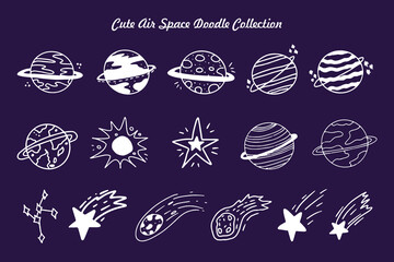 Cute Space World Doodle Collection
