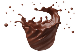 PSD Chocolate Splash 3D Rendering