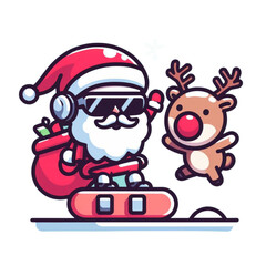 santa claus and reindeer