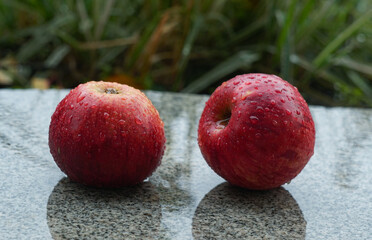 Bright red apple