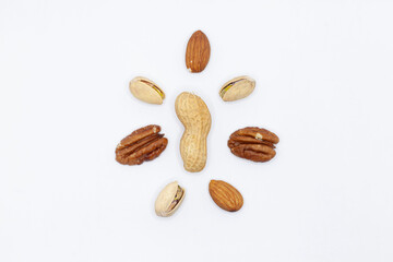 Peanut with other nuts around