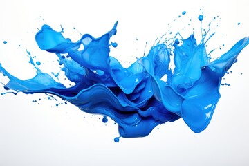 Blue paint splash on white background