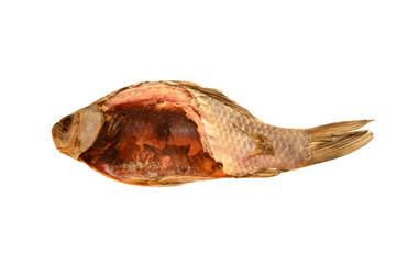 dried fish isolated on white background