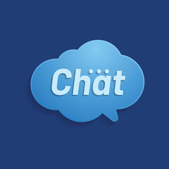 Chat lettering letter mark on chat cloud icon logo vector sign