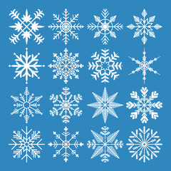Obraz na płótnie Canvas Set of Snowflake vector
