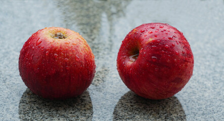 Bright red apple