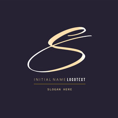 hand drawn S letters Logo design. Brushstroke S Letter Logo Design. luxury initial logo design, Initial Letter S Logo, Hand Drawn Signature Logo.eps8